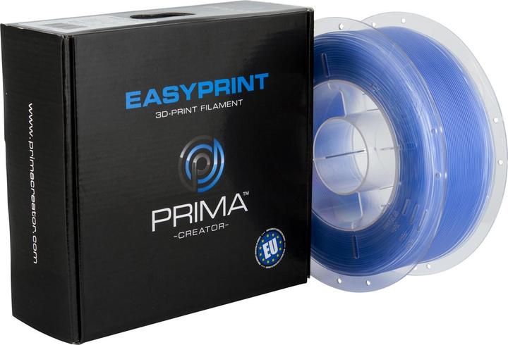 Produktbild Prima Creator EasyPrint PLA - 1.75mm - 1 kg - Transparent Blue (PLA, 1.75 mm, 1000 g, Transparent)