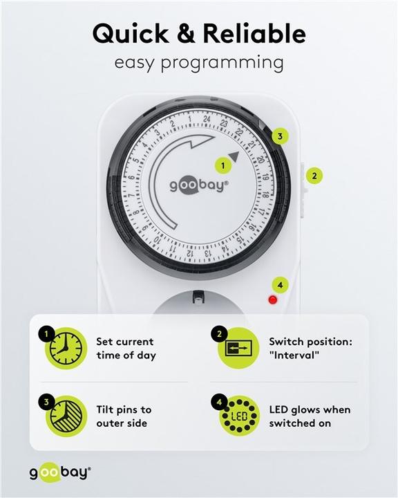 Actual product image Goobay Analog timer, 3 pieces, White