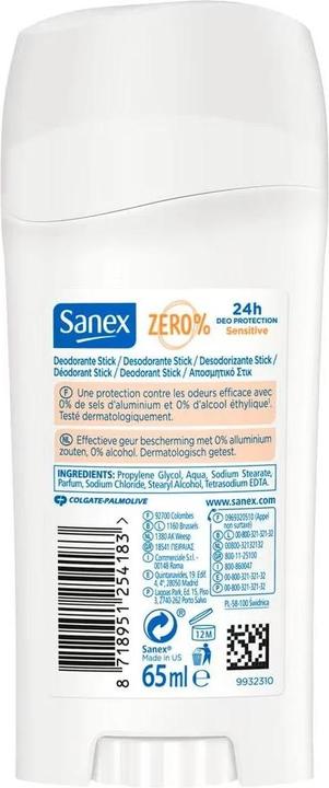 Actual product image Sanex Deodrant Stick Dermo Sensitive 65ml (Stick)