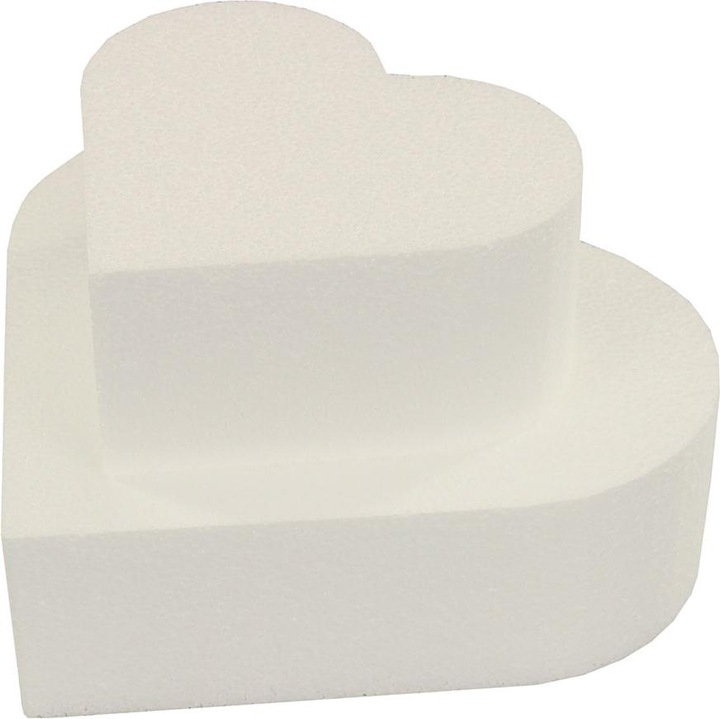 Produktbild trendmarkt24 Styroportorte 2-lagig 17 x 15 x 10 cm gross weiss Tortendummy Geschenktorte Geburtstagsto