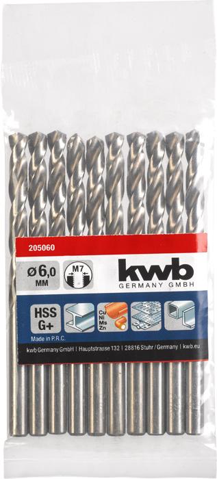 Produktbild kwb 205060 HSS Spiralbohrer 1 Stück 6 mm Gesamtlänge 93 mm DIN 338 Zylinderscha (6 mm)