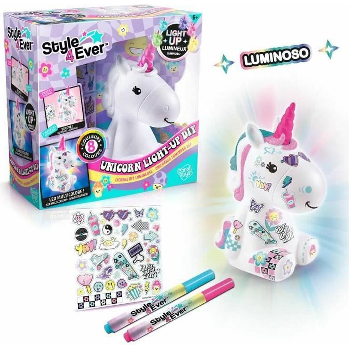 Canal Toys - Style 4 ever OFG 293- DIY Einhorn LED Light Up, Dekorieren Sie Ihre Figur mit Marker un