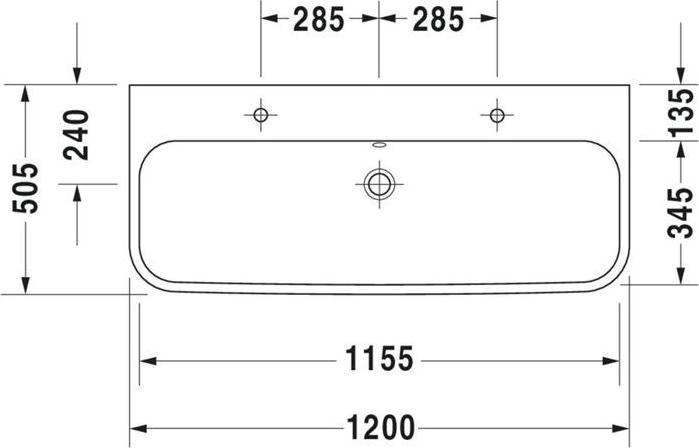 Image du produit Duravit Meuble lavabo HAPPY D.2 m ÜLB HLB 1200x505mm 2 trous de robinetterie blanc (505 mm, 1200 mm)
