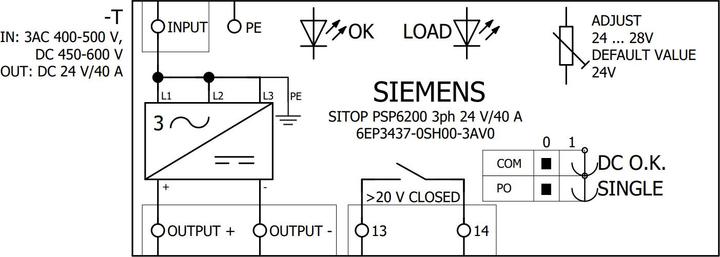 Produktbild Siemens 6EP34370SH003AV0 Stromversorgung 24 V 40 A 960 W Inhalt 1 St.