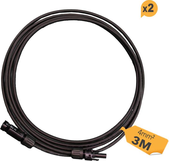 Actual product image HISkon 4mm² extension cable MC4 to MC4 plug - 3m
