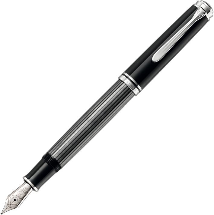 Actual product image Pelikan Piston fountain pen Souverän M805 Stresemann antrh. B (Silver, Black)