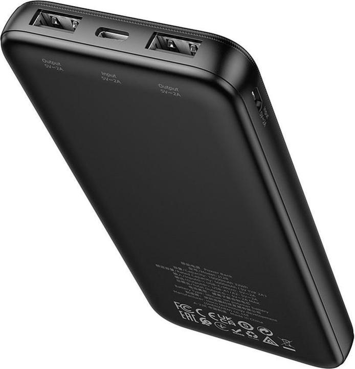 Actual product image Hoco Power bank powerbank 10000 mAh 2A J128 black (10000 mAh, 32 Wh)