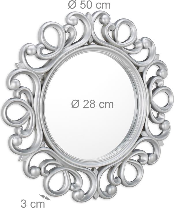 Immagine prodotto Relaxdays Specchio decorativo rotondo (50 x 3 x 50 cm)