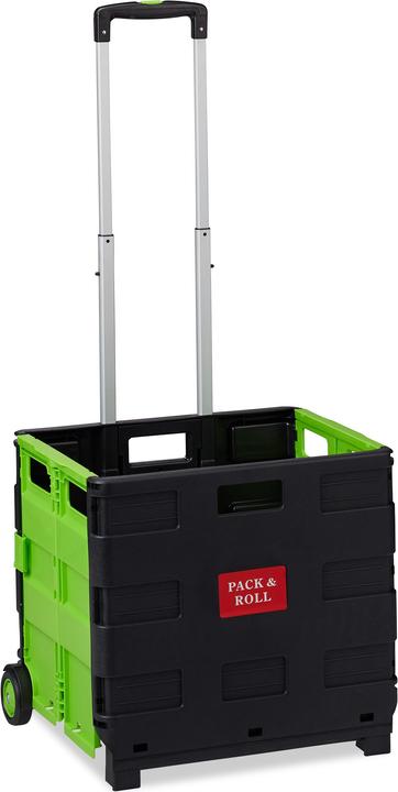 Actual product image Relaxdays Folding Shopping Trolley, Telescopic Handle