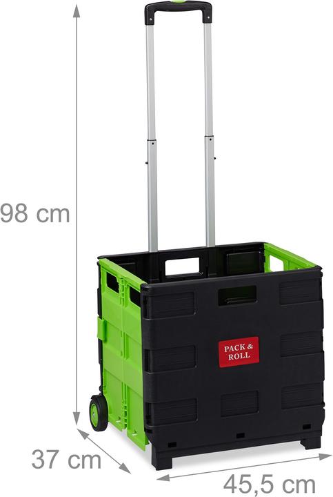 Actual product image Relaxdays Folding Shopping Trolley, Telescopic Handle