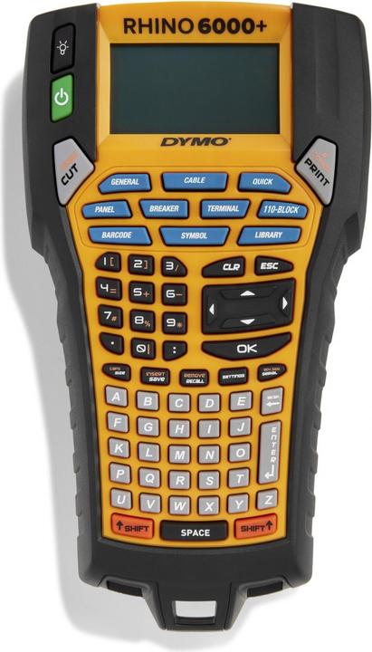 Actual product image Dymo Rhino 24mm black on yellow vinyl (2.40 cm, Yellow)