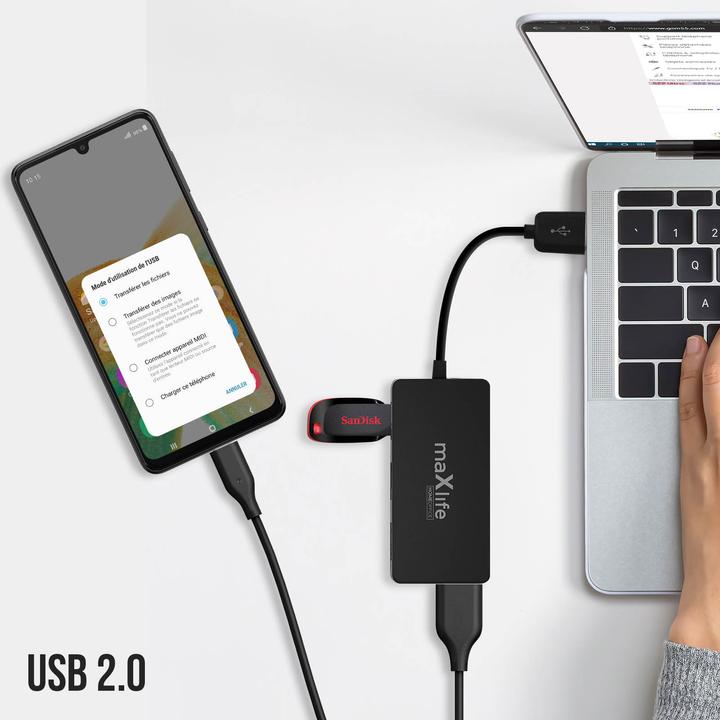 Actual product image Maxlife USB hub, 4 USB ports (USB-A, 4 Ports)