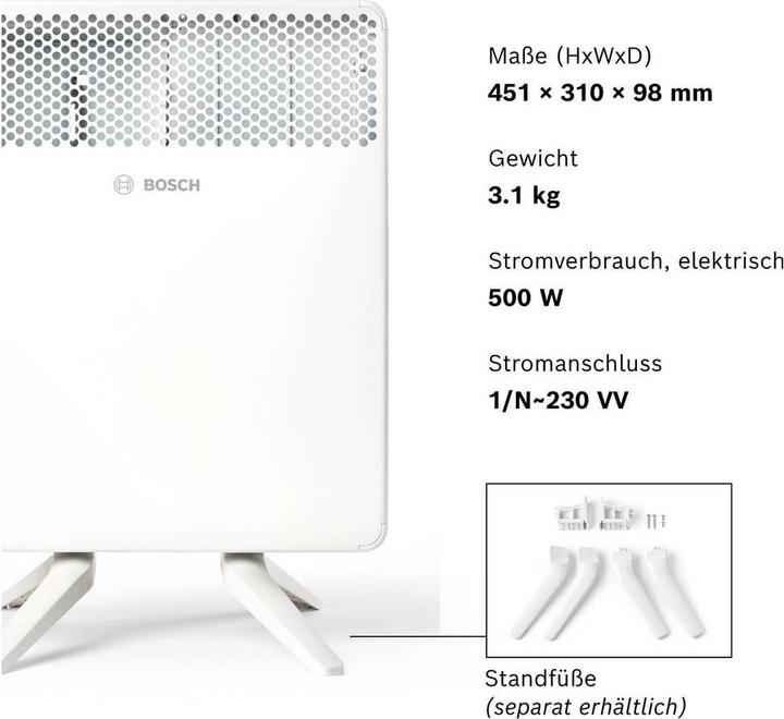 Image du produit Bosch Hausgeräte Heat Convector HC 4000-5 Thermotechnik Heat Convector HC 4000-5 (500 W)