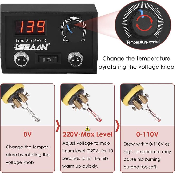 Image du produit Seaan Pyrography Machine, kit de combustion du bois amélioré