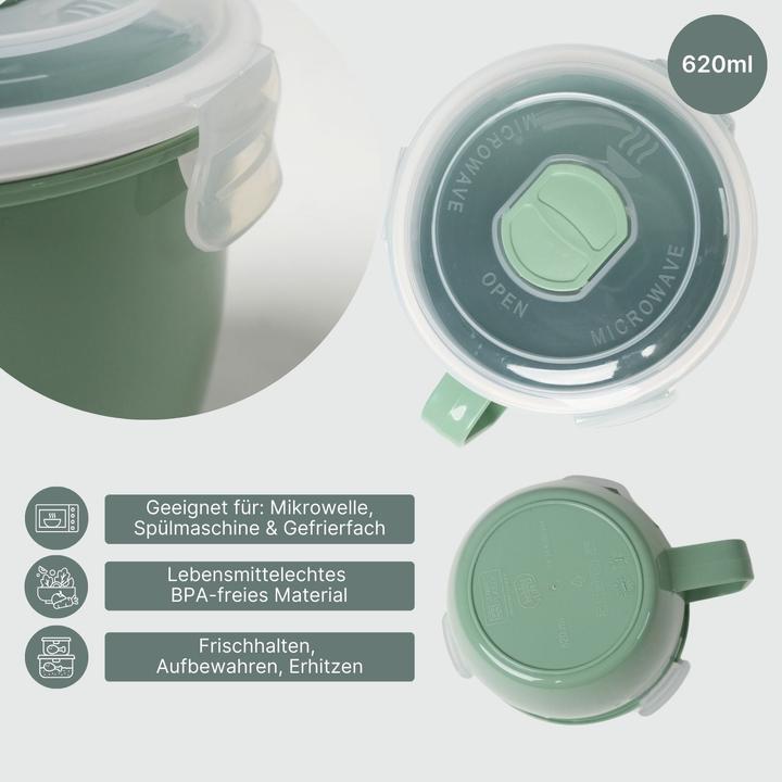 Actual product image Hobby Mikrowellen-Tasse mit Henkel Mikrowellen-Becher Lunchbecher Suppen-Mug (620 ml, 1 x)