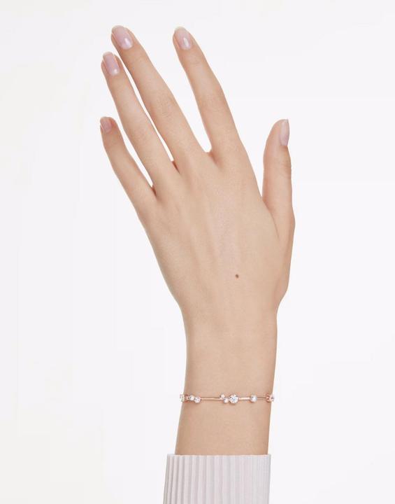 Immagine prodotto Swarovski Constella Tennis Armband Kristallperle Rundschliffe Weiss Roségold Legierungsschicht (20 cm, Metallo Swarovski)