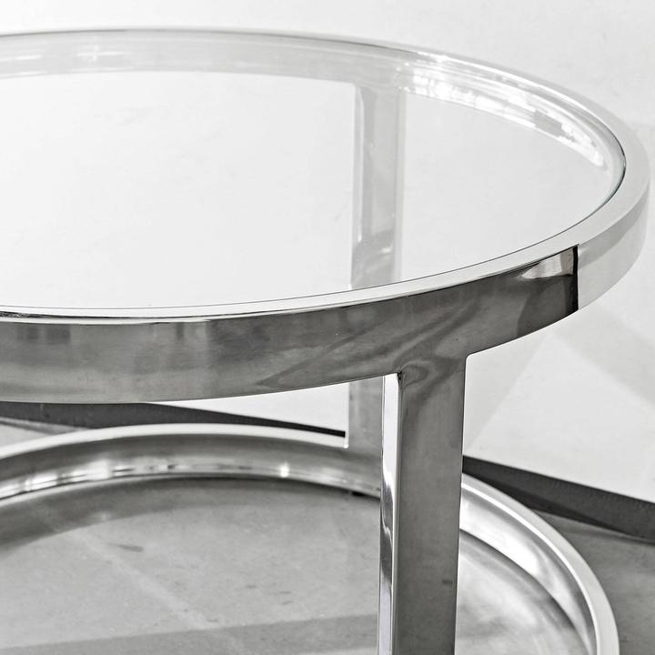 Immagine prodotto Loberon Set di 2 tavolini Cibran argento (45 x 80 cm)