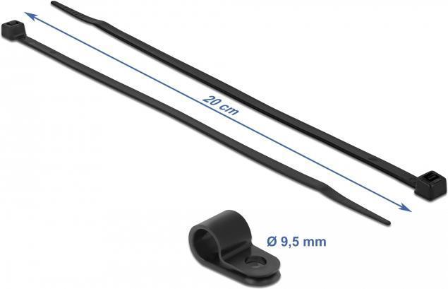 Actual product image Delock Cable tie kit - 20 cm - Black (200 mm, 10 pcs.)