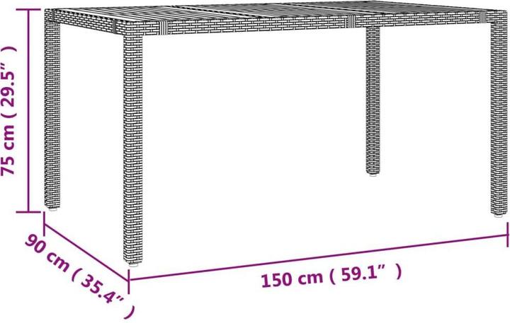 Actual product image vidaXL Garten Essgruppe (150 x 90 x 75 cm)