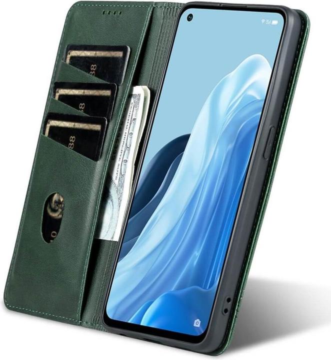 Image du produit Cover-Discount OPPO Reno8 Lite - Stand Flip Case Housse verte (Oppo Reno8 Lite)