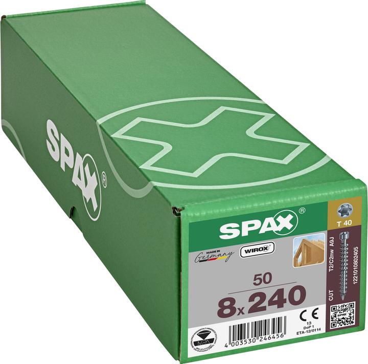 Produktbild Spax Zylinderkopf T-Star Plus T40 Vollgewinde Cut Wirox (50 Schrauben pro Stück)