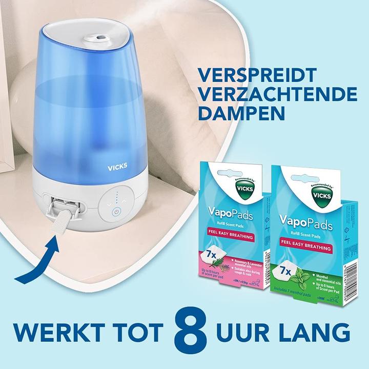 Image du produit Vicks Mini Kaltluft Ultraschall-Luftbefeuchter VUL565E (35 m²)