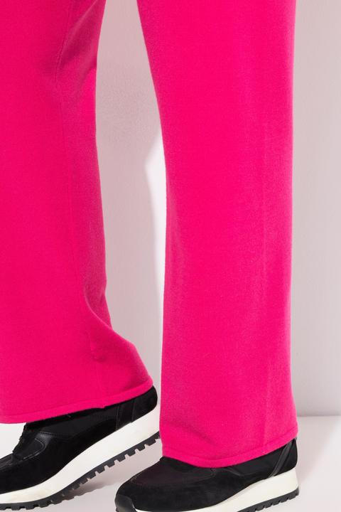 Image du produit Ulla Popken Pantalon en maille fine et indéformable, jambe large, taille élastique (54)