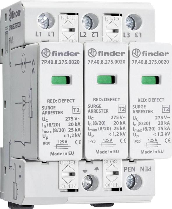 Immagine prodotto Finder SPD di tipo 2, trifase, varistori e spinterometri
