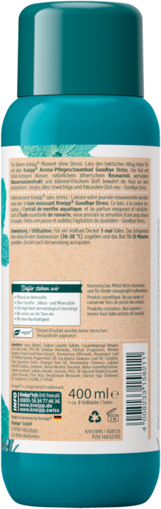Actual product image Kneipp Aroma care foam bath Goodbye Stress (400 ml, Bubble bath)