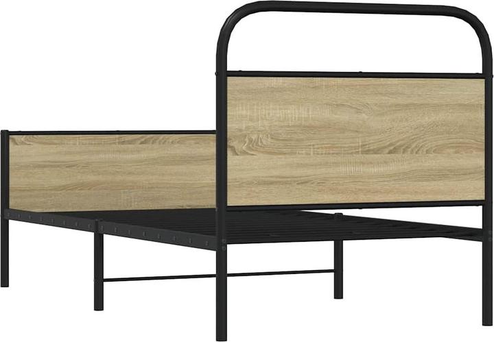 Produktbild VidaXL Bettgestell ohne Matratze 75x190 cm Sonoma-Eiche Holzwerkstoff (75 x 190 cm)