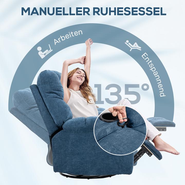 Produktbild Homcom Relaxsessel Polyester, Stahl Blau