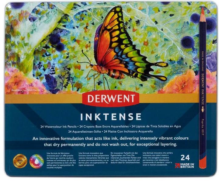 Actual product image Derwent Colored pencil Inktense Set 24 metal case (24 x)