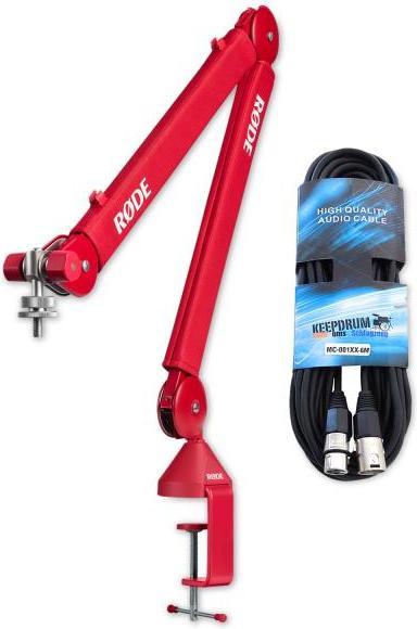 RØDE Mikrofonarm PSA1+ Plus Rot mit XLR Kabel
