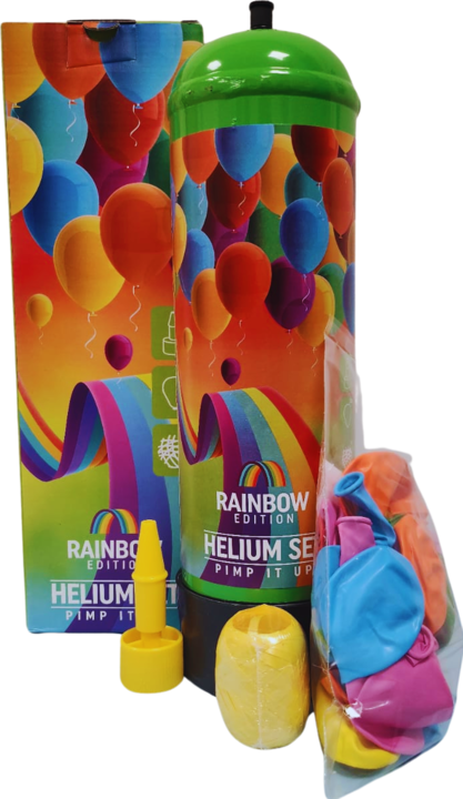 Actual product image Pimp It Up Helium set Rainbow Edition (2.2 litres / 30 balloons)