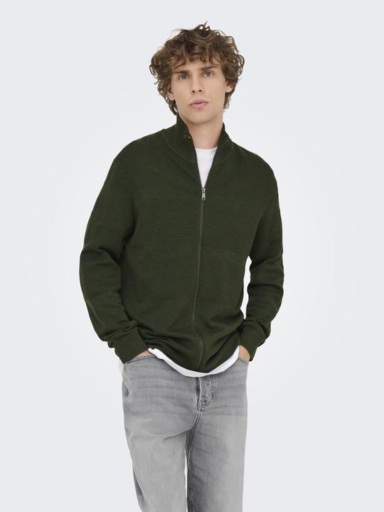 Produktbild Only & Sons Onsmalik Reg 12 Pin Zip Cardigan Knit (3XL)