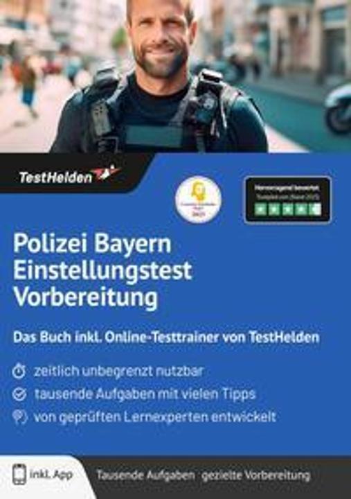 Actual product image Polizei Bayern Einstellungstest Vorbereitung: Das Buch inkl. Online-Testtrainer von TestHelden (German, Tom Wenk, 2025)