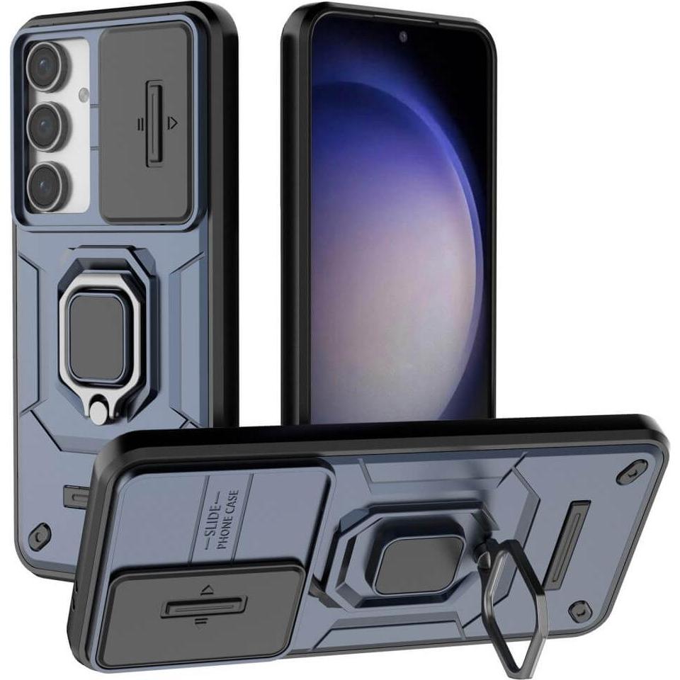 Thumbnail - Cover-Discount FE - Armor Case mit Kickstand (Samsung Galaxy S24 FE), Smartphone Hülle, Blau