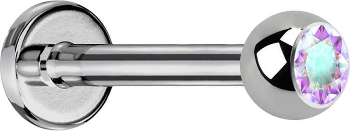 Actual product image Star Piercing Labret silver with ball crystal multicolour (without brass, Titanium)