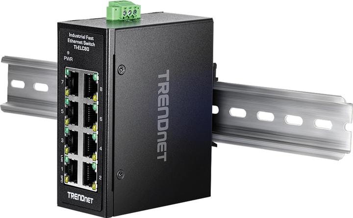 Image du produit Trendnet TI-ELC80 Mini commutateur Ethernet 8 ports industriel DIN-Rail (8 ports)