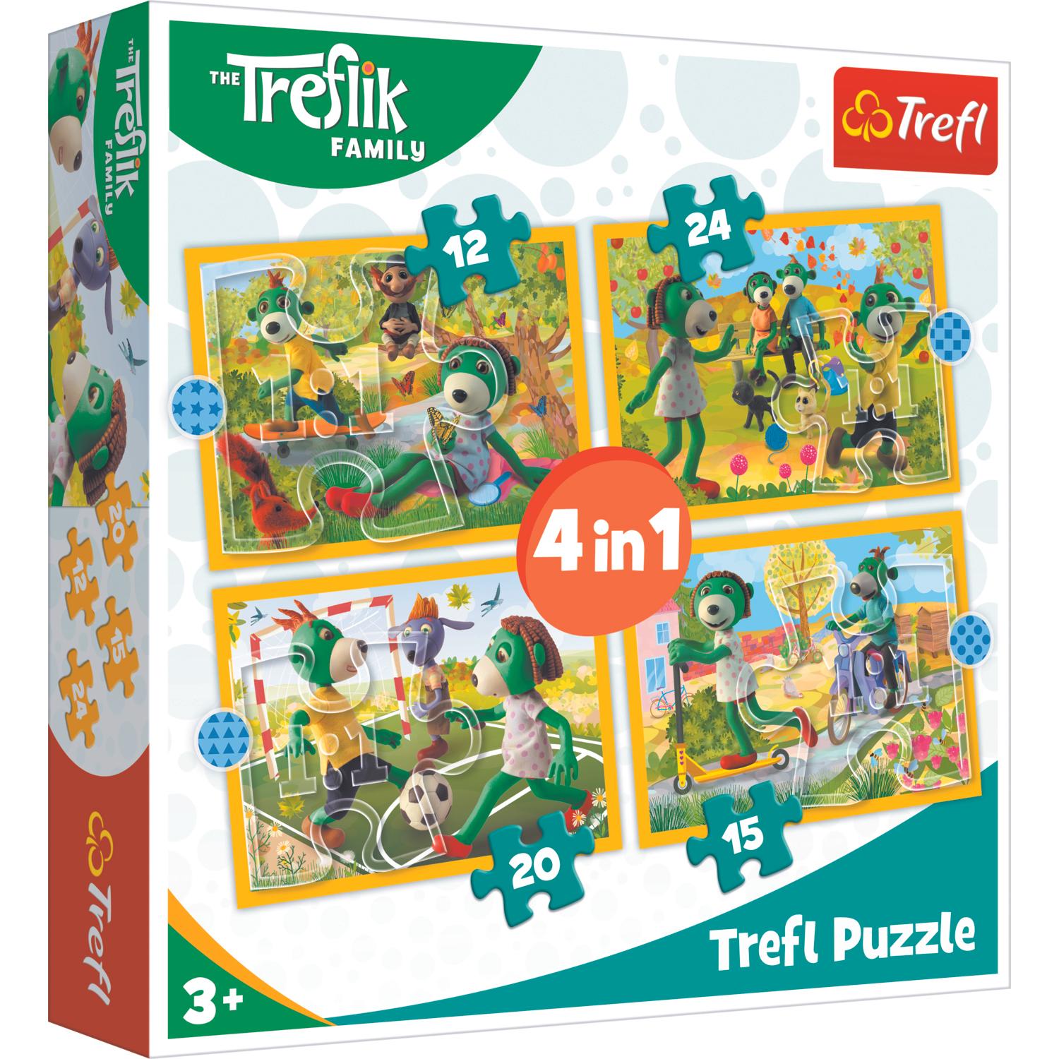 Trefl Das 4-in-1-Puzzleset besteht aus 4 unabhängigen Puzzles, die speziell für Kinder entwickelt wurden. (71 Teile)