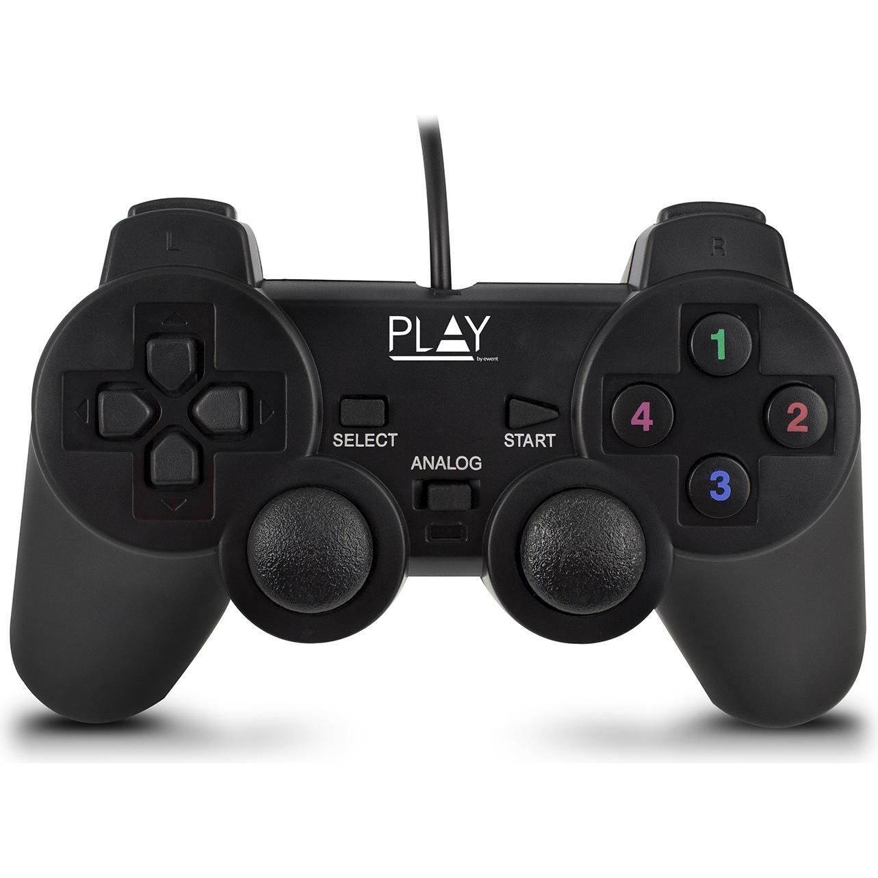 Ewent Nero Gioca Con Un Gamepad Usb Cablato (Pc), Controller Gaming,