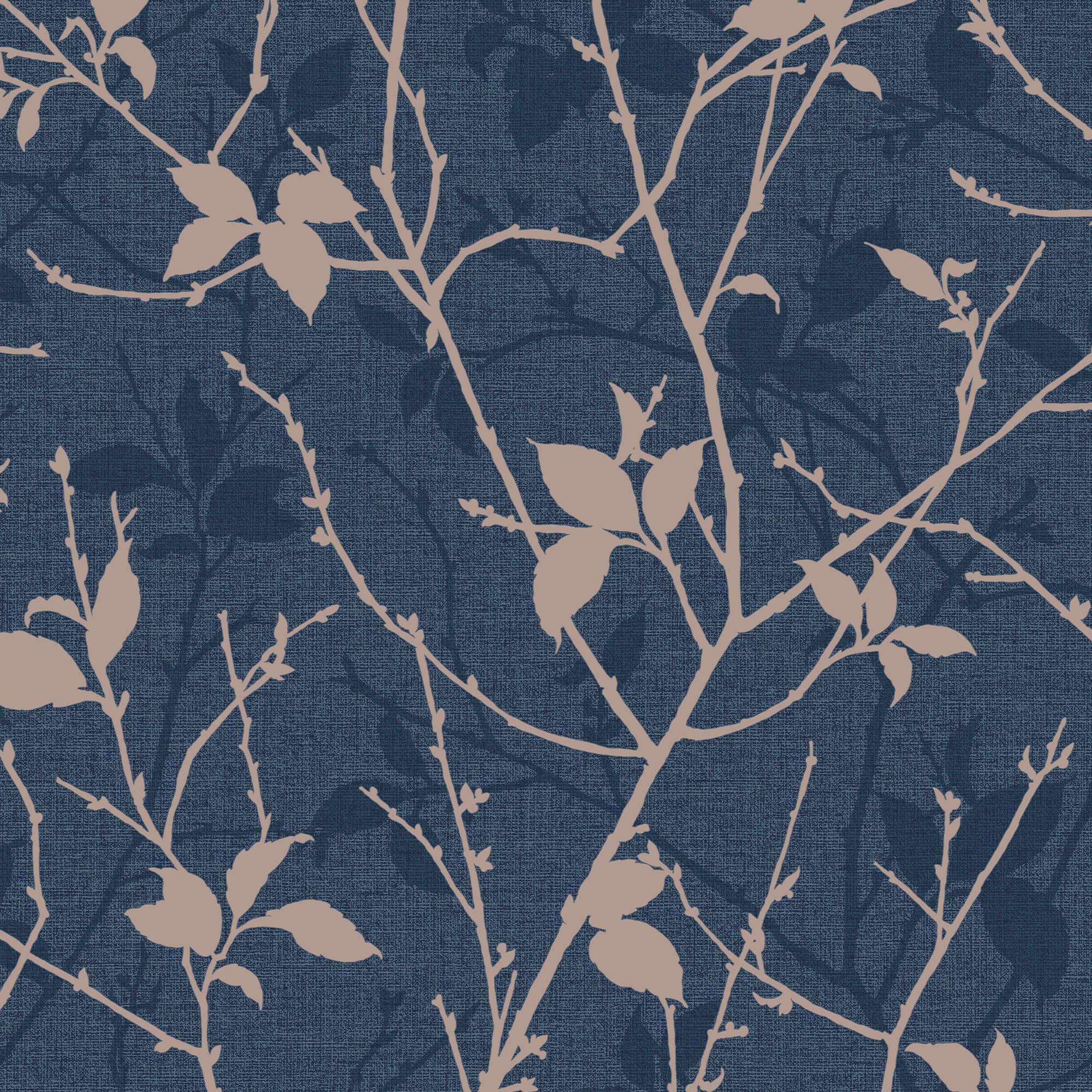 Boutique, Carta da parati, Wallpaper, blue/brown (53 x 1005 cm)