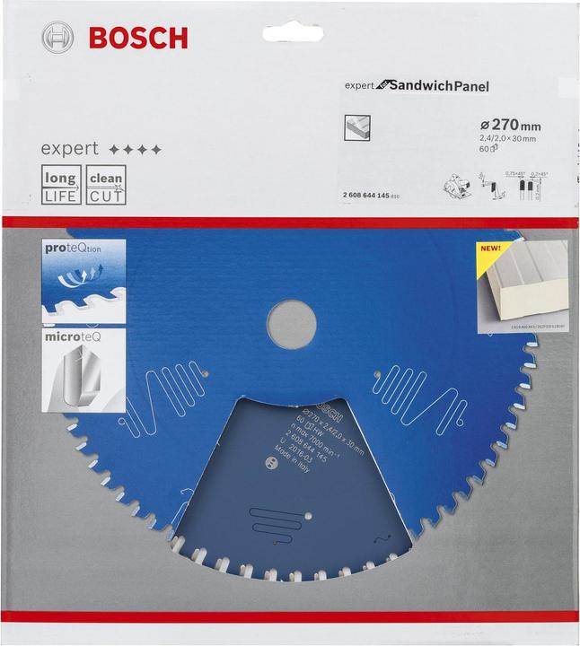 Produktbild Bosch Professional Zubehör Kreissägeblatt Expert for Sandwich Panel, 270 x 30 x 2,4 mm, 60