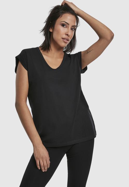 Actual product image Urban Classics Ladies Round V-Neck Extended Shoulder Tee (S)