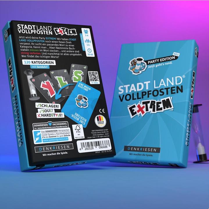 Actual product image Denkriesen STADT LAND VOLLPFOSTEN - EXTREM - Party Edition - "Jetzt geht's rund" (German)