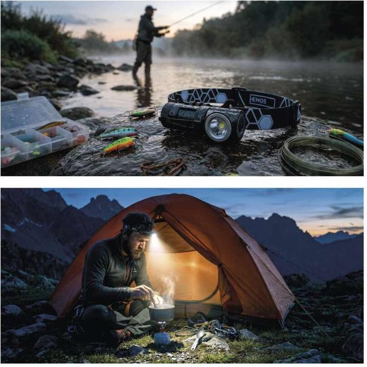 Actual product image Emos LED Rechargeable Headlamp, 500 lm, 120 m, Li-Ion 800 mAh (500 lm)