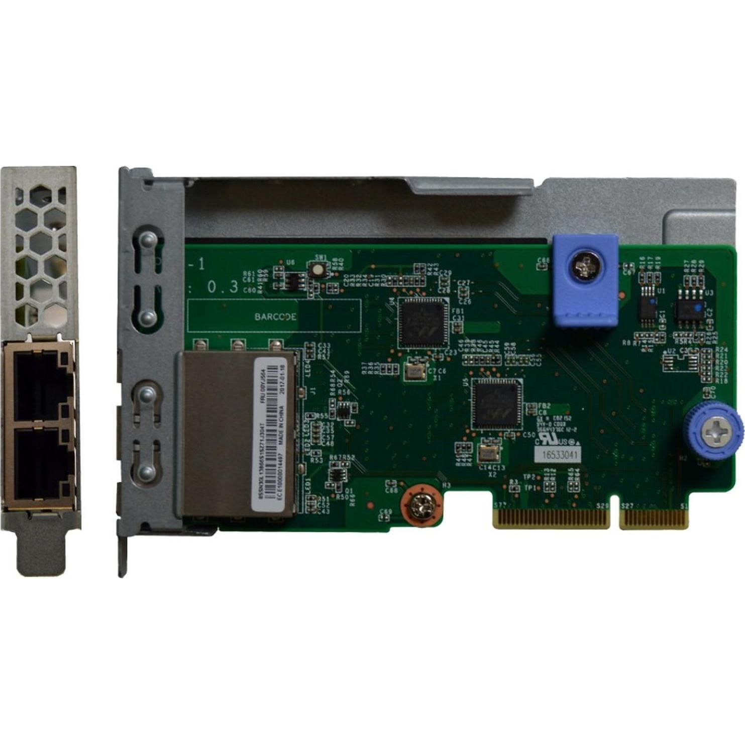 Lenovo DCG ThinkSystem 1Gb 2-port RJ45 LOM (Mini PCI Express), Netzwerkkarte, Grün