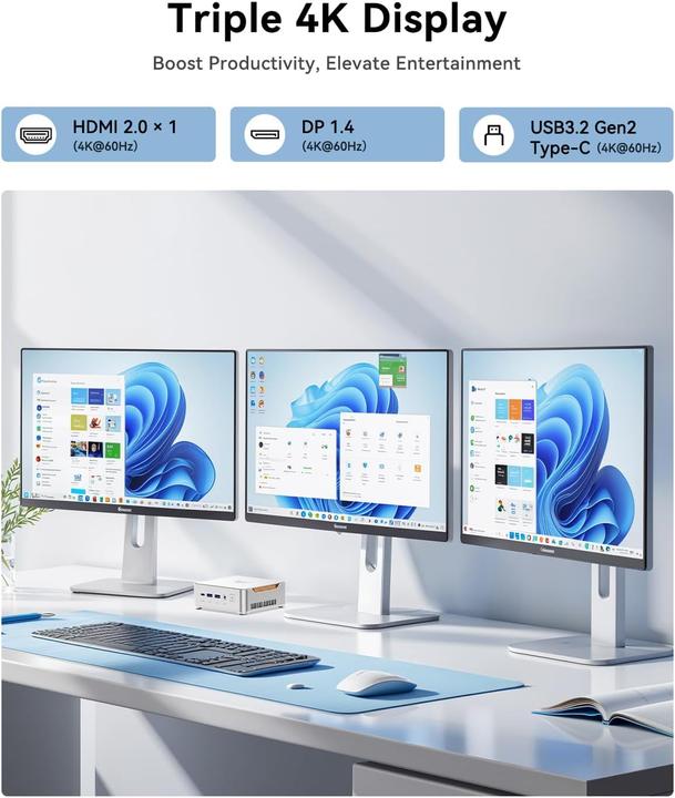 Produktbild NiPoGi Mini PC Hyper H2 mit i9-11900H, 32GB RAM, 1TB SSD (1000 GB, 32 GB, Intel Core i9-11900H)