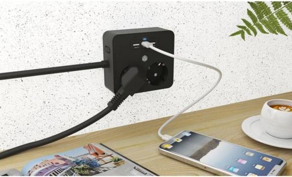 Actual product image Icy Box Tischhalterung (2x, CEE 7/3, 1.90 m)