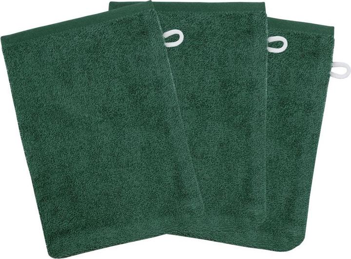 Produktbild Baby-Waschlappen & Waschhandschuhe Waschhandschuh 3er Pack - Uni Piniengrün